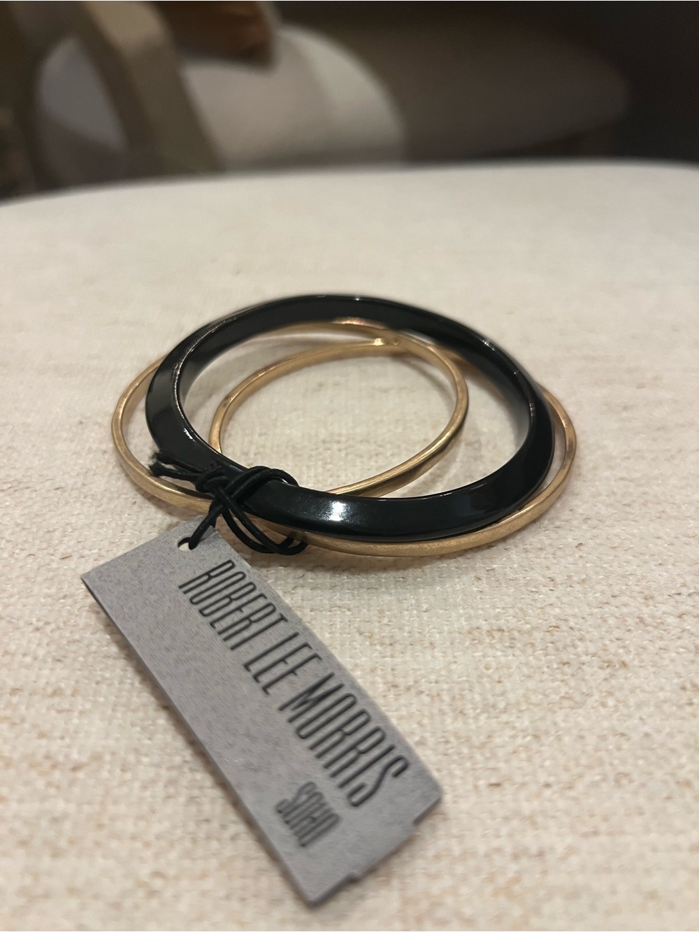 Robert Lee Morris SoHo Gold and Black Bangle Set